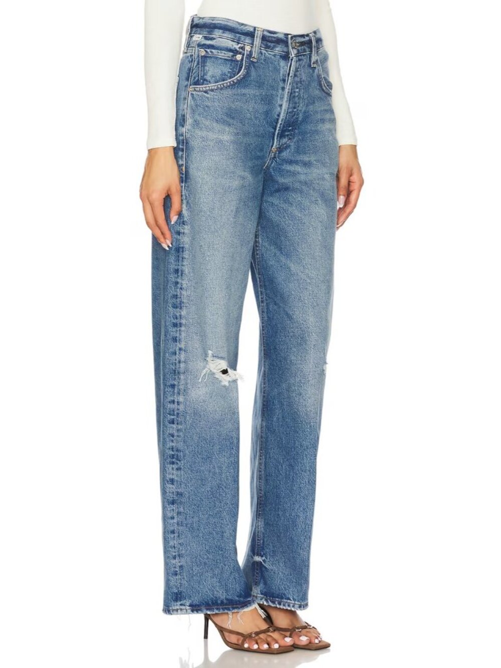 NWT Citizens of Humanity Ayla Baggy in Solano Relaxed Rigid Distressed Jeans 28 - Picture 2 of 11
